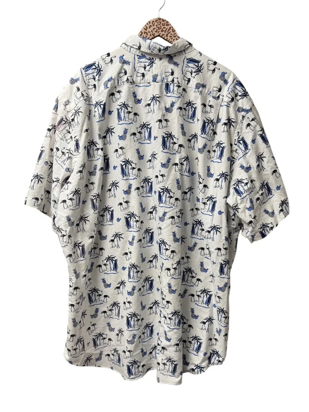 Polo Ralph Lauren Mens Hawaiian Short Sleeve Button Up Shirt Blue White 3XLT